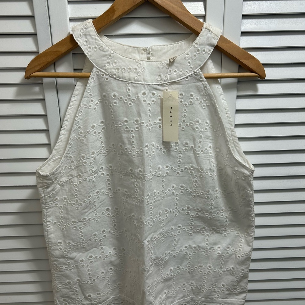 ADIVA White Eyelet Sleeveless Top